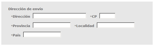 Dirección de envío